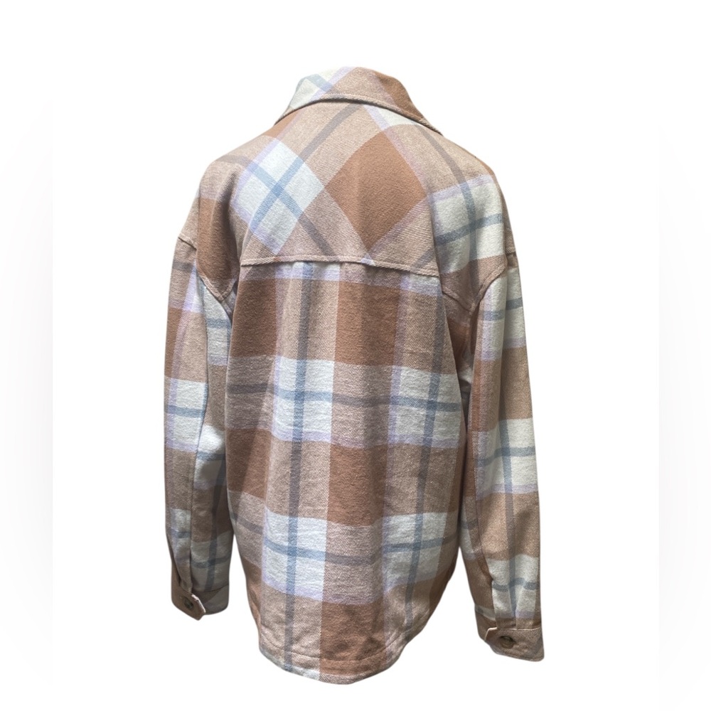 Aeropostale Women's Plaid Utility Jacket - Brown and Cream GUC S - Picture 2 of 7